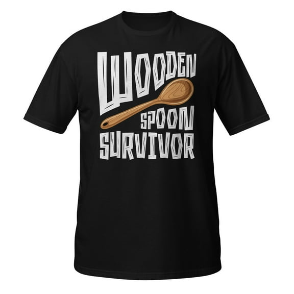 Wooden Spoon Survivor Champion Funny Novelty T-Shirt (Black, S)