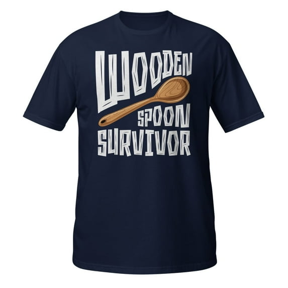 Wooden Spoon Survivor Champion Funny Novelty T-Shirt (Navy, 2XL)