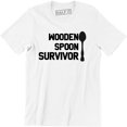 thumbnail image 1 of Wooden Spoon Survivor Funny Humour Joke College Cool Student Slogan Mens Tee, 1 of 4
