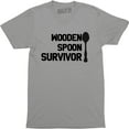 thumbnail image 1 of Wooden Spoon Survivor Funny Humour Joke College Cool Student Slogan Mens Tee, 1 of 4