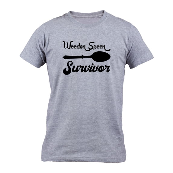 Wooden Spoon Survivor Joke College Cool Student Slogan Mens T-Shirt All Size S-5XL
