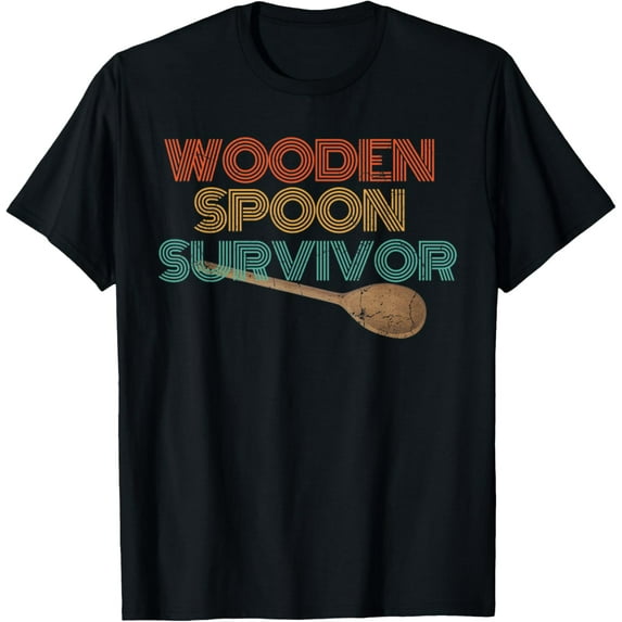 Wooden Spoon Survivor Retro Offensive Adult Humor Vintage T-Shirt