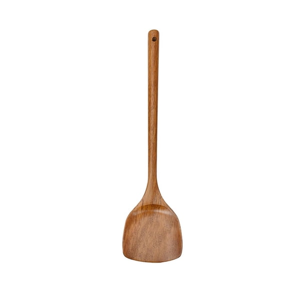 Wooden Spoon for Cooking, Cooking Utensil, 14 in Solid Teak, Kitchen Utensil, Non Scratch Stirring, Daily Home Cooking, Brown, 1 Pc