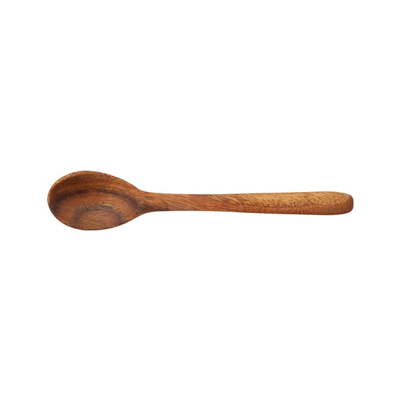 Wooden Spoons, 1 Pieces 5.12 Inch Wood Soup Spoons for Eating Mixing Stirring, Long Handle Spoon with Japanese Style Kitchen Utensil, Eco Friendly Table Spoon