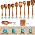 thumbnail image 1 of Wooden Spoons for Cooking, Premium Acacia Wood Kitchen Utensil Set with Holder, 1 of 6
