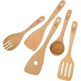 thumbnail image 1 of Wooden Spoons Kitchen Cooking Utensils - 5 Pieces Beech Wood Set, 1 of 5
