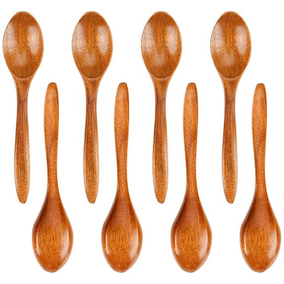 Wooden Spoons, Small Wooden Spoons,Mini Tablespoons,Wooden Kitchen Accessories for Hot Chocolate, Honey, Coffee, Tea