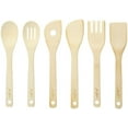 thumbnail image 1 of Wooden Spoons & Spatulas 6-Piece Bamboo Kitchen Utensil Set - Natural Material Scraper & Strainer Cooking Tools$$Home Decor, Kitchen, & Other, 1 of 7