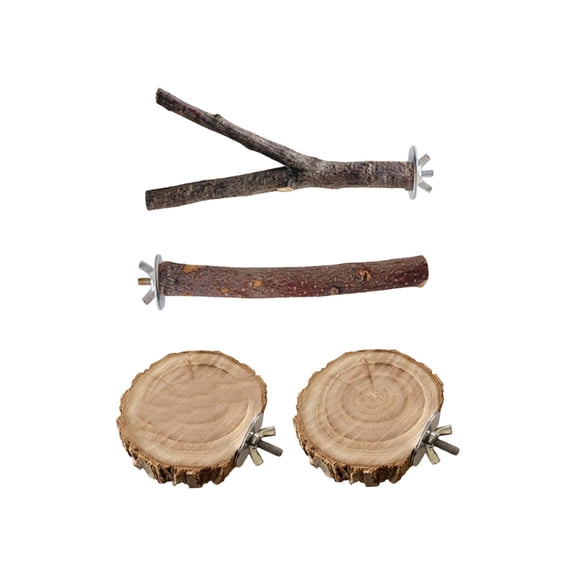 Wooden Spring Bird Board, Perches Stand Toy Bird for Small Parakeets Cockatiels Hamster Accessories