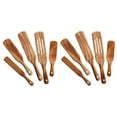 thumbnail image 1 of Wooden Spurtles Set (10Pcs) - Teak Wood Kitchen Tools Heat Non Stick Cookware for Stirring & Mixing, 1 of 7