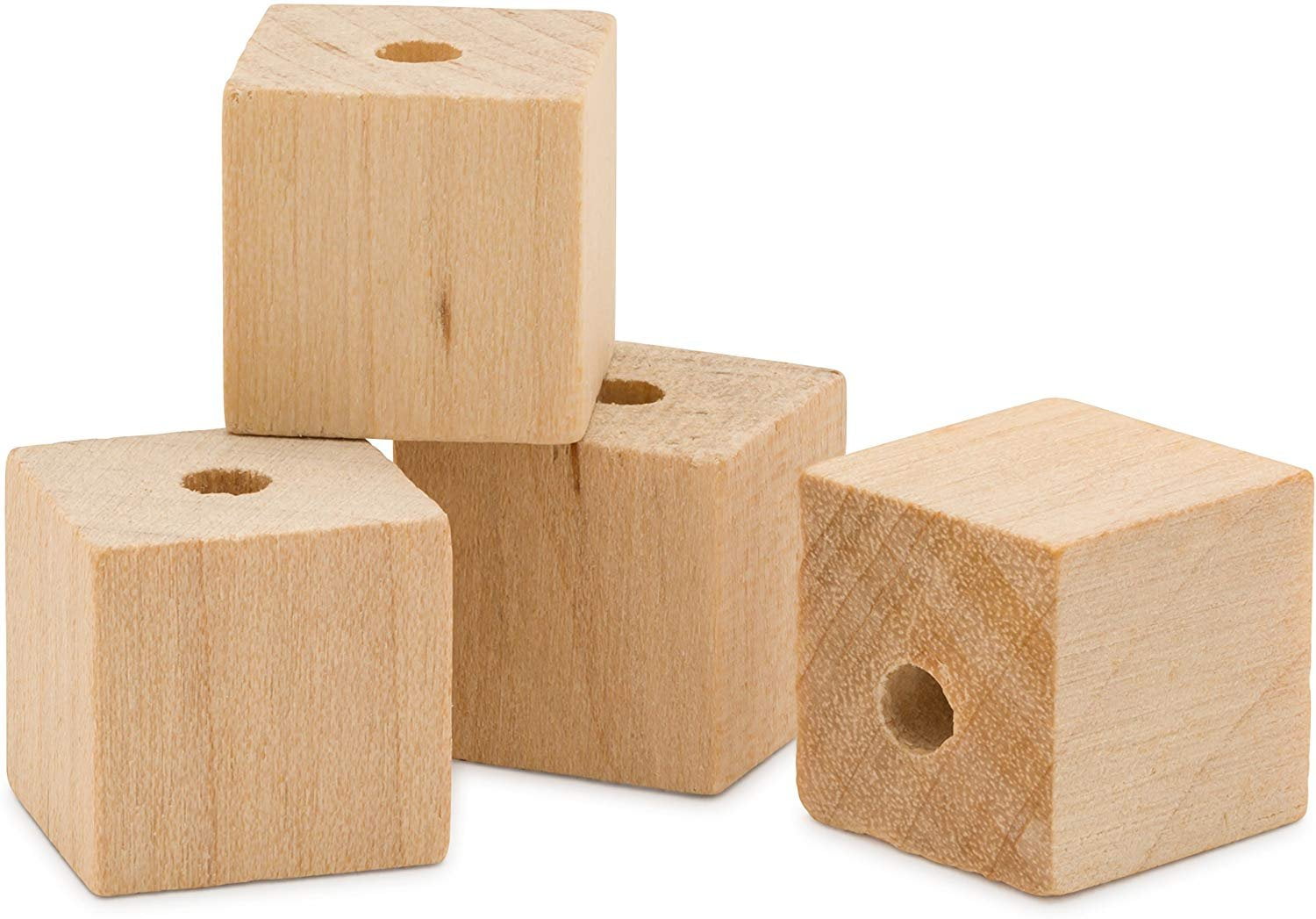 Wooden Square Beads 1 Inch with 3/16 Inch Hole 25 Unfinished Square Wood Spacer Beads for Jewelry Necklace Creations Crafts and DIY Projects by Woodpeckers