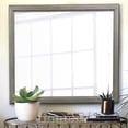 thumbnail image 1 of Wooden Square Mirror with Molded Details and Dual Texture, Gray, 1 of 4
