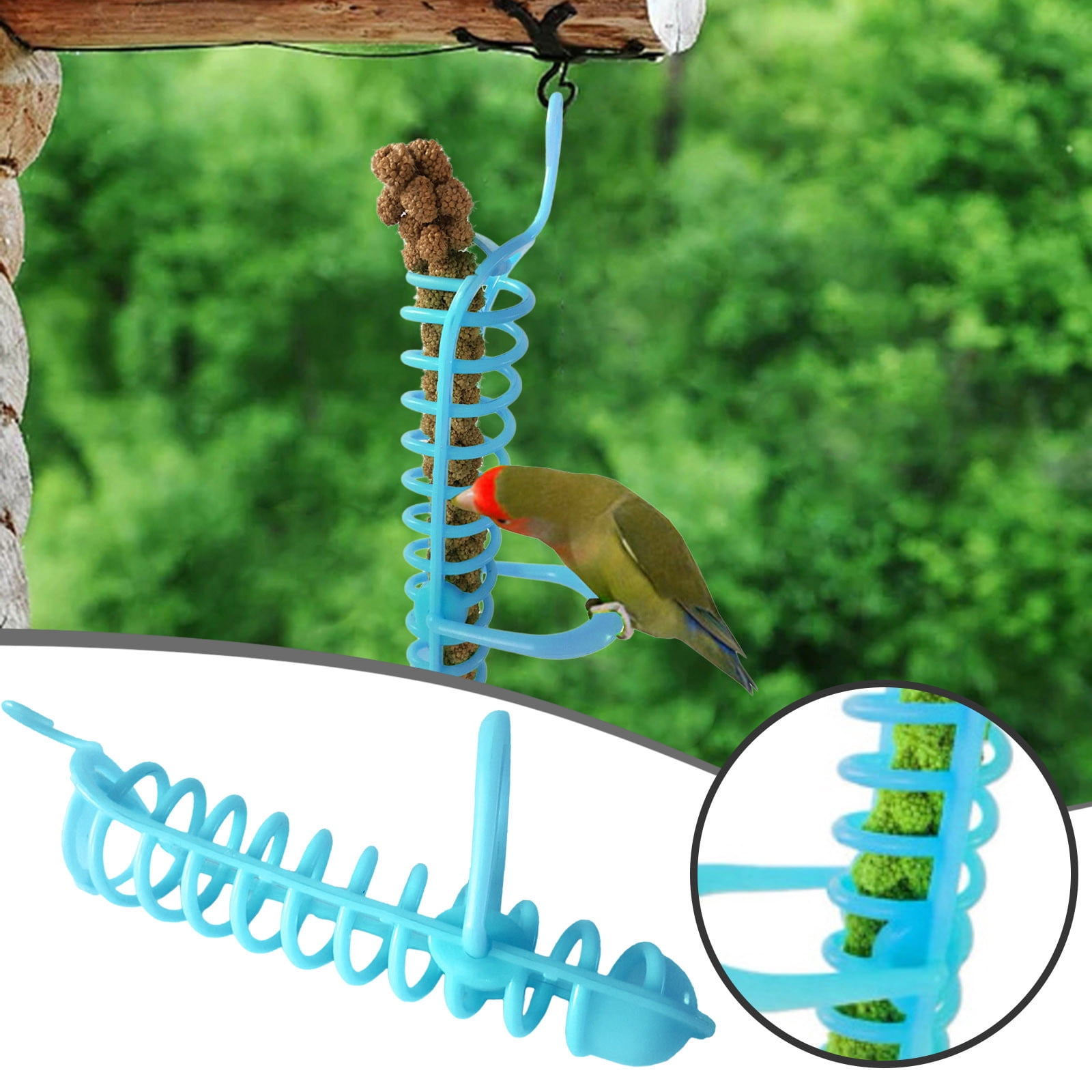 Wooden Squirrel Feeder Birdseed for outside Suet Log Feeder Cage for