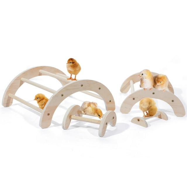 Wooden Stackable Chicken Perch, 4PCS Chicken Roosting Bar, Chick Perch