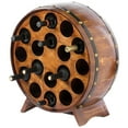 thumbnail image 1 of Wooden Stackable Round Shaped Wine Barrel Wine Rack, 1 Rack, 1 of 8