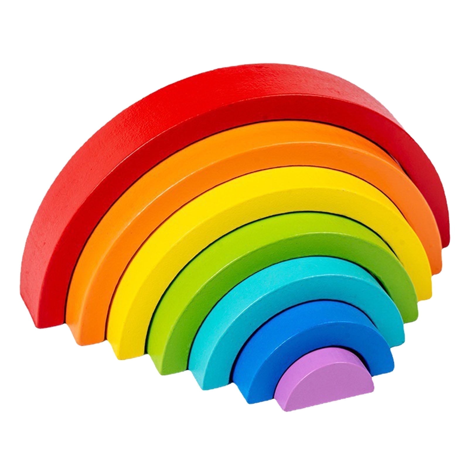 Wooden Stacker Nesting Puzzle Blocks Tunnel Stacking Game Building Blocks Rainbow Color Shape Large Arch Matching Jigsaw Educational Toys Puzzle[Red]