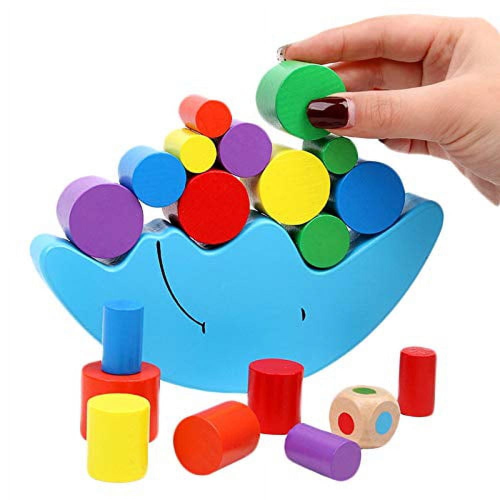 Wooden Stackable Standing Stacking Tumbling Blocks Game Play Toy