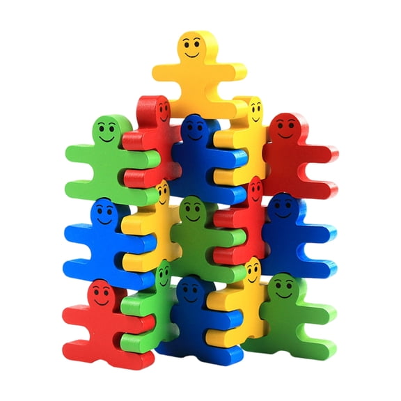 Wooden Stacking Game Cartoon Animals For Educational Balance Activity To Improve Fine Motor Skills