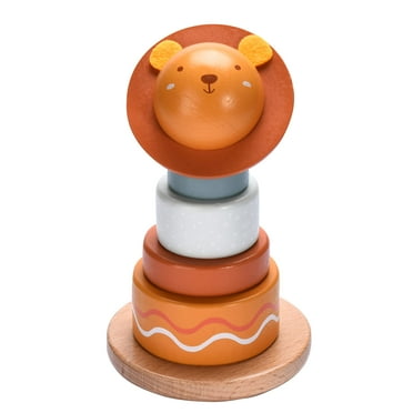 Wooden Stacking Rings Baby Toy - Rainbow Stacker For Toddlers - Stackable Wood