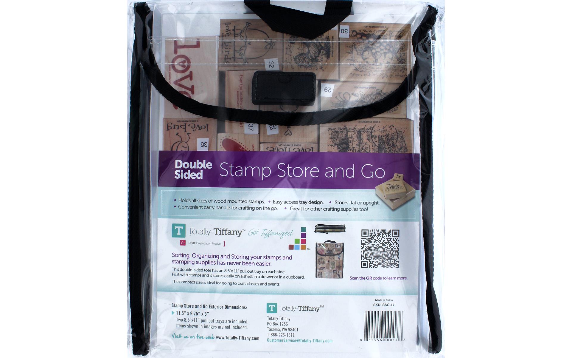 Wooden Stamp Storage Tray and Bag, 9x11.5x 2