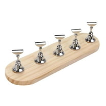 Wooden Stand for Nails Art Display Practice, Acrylic Magnetic Nail Stand, Fake Nail Holder for Home DIY Salon Supplies (Wood, Large)