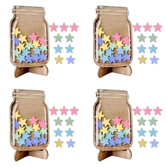Wooden Star Jar | Desktop Decorative | Unique Collectible Container For Trinkets & Memories