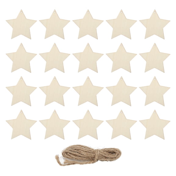 Wooden Star Ornaments, Star Wood Chips Durable Antiallergic Touch For Tag Making For DIY Projects