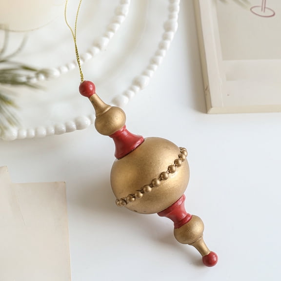 Wooden Star and Acorn Christmas Ornaments, Printed Wood Hanging Decor for Tree and Wall During the Holiday Season(Gold)