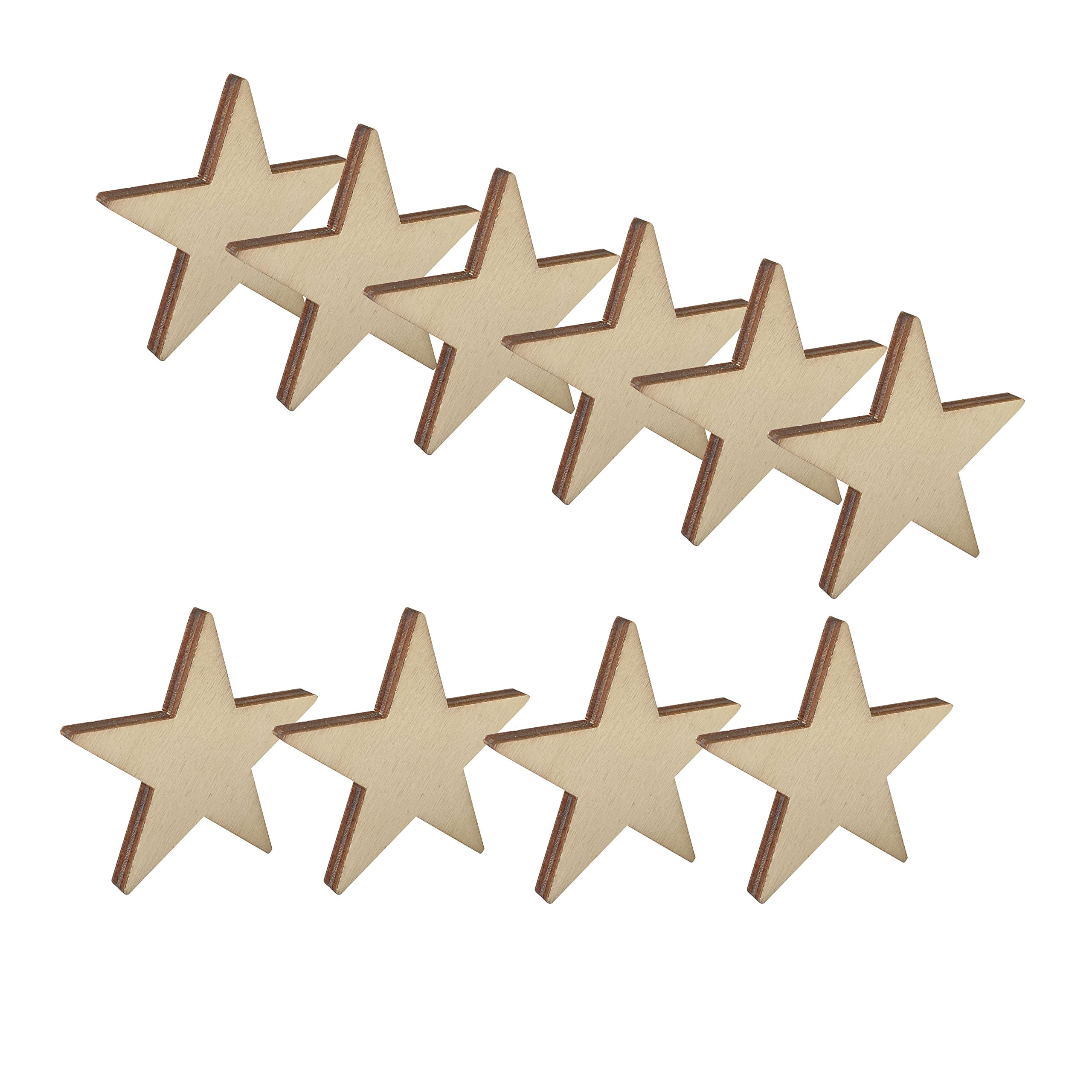 Wooden Star for Crafts EC36 2 Inch,Unfinished Wood Star Cutouts 103