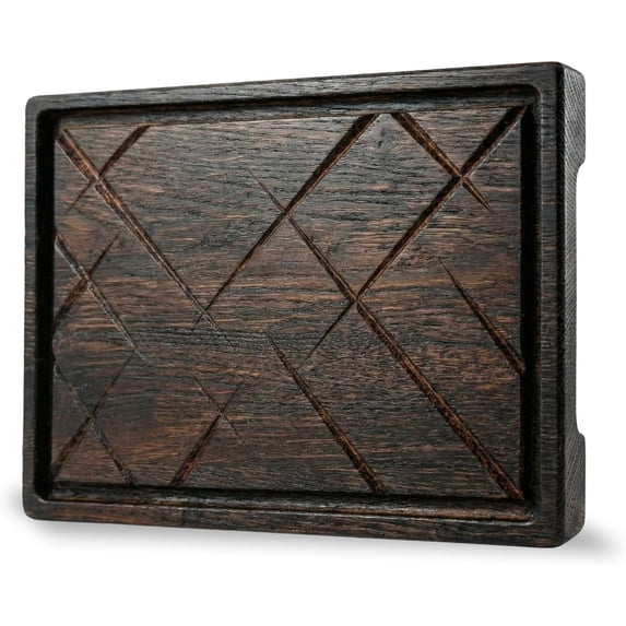 Wooden Steak Board – Steak Cutting Board & BBQ Serving Platter – Solid Wood Charcuterie Board & Meat Serving Plate (Medium)