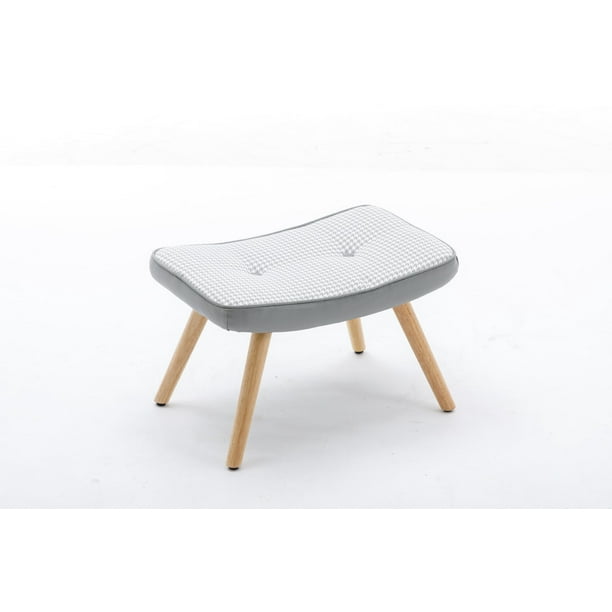 Wooden Step Ottoman Tufted Step Stool for Adults Square Cushion Foot Stool Small Stool with Non Slip Pad Modern Stool Suitable for Bedroom Living