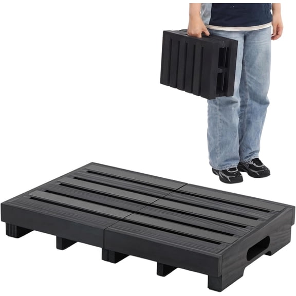 Wooden Step Stool 3 Inch One-Step Non-Slip Outdoor Platform Heavy Duty Portable Half-Step Ideal for Seniors with Knee Issues, Safe Step Stool for Outdoor Bathroom Kitchen Bed
