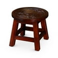 thumbnail image 1 of Wooden Step Stool, Cherry - Whimsical Floral Pattern Construction 10in High X 11in Diameter Made Of Rubberwood Fascinating Design For 's Enjoyment And Delight, 1 of 2