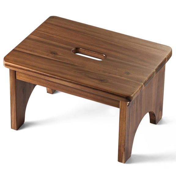 Wooden Step Stool, One Step Stool for Adults,Wooden Beside Step Platform with 550 Lbs Load Capacity, Heavy Duty/Portable/Nonslip/Durable Construction Safe Step Support for Bedroom/Kitchen