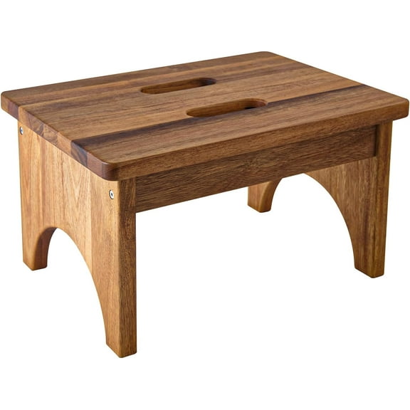 Wooden Step Stool, One Step Stools for Adults, 9'' Small Kitchen Stepping Stool,Heavy Duty Beside High Beds, Bedroom Foot Stool