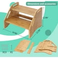 thumbnail image 1 of Wooden Step Stool for Kids, 300 LBS Capacity with Non-Slip Pads and Handles,  Stool for Bathroom & Kitchen, 1 of 8