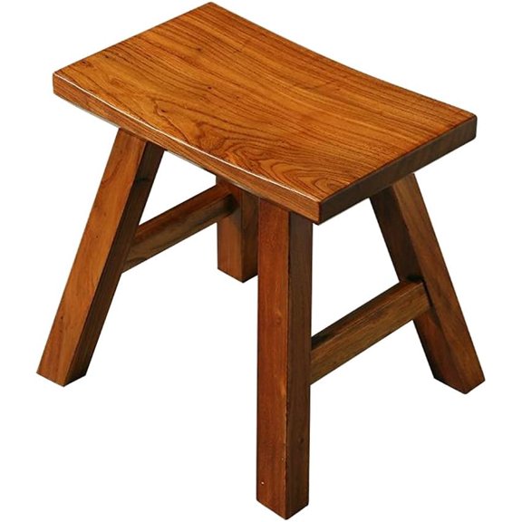 Wooden Step Stool for Kids Adults Seat Chair Dancing Foot Stool 12 inch Plant Stand Top Curved Wood Stool