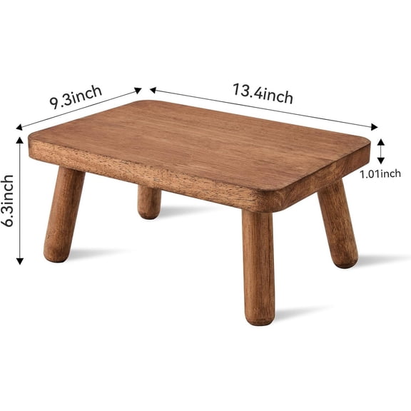 Wooden Step Stool with Anti-Slip Surface Heavy Duty 6.3 Inches High
