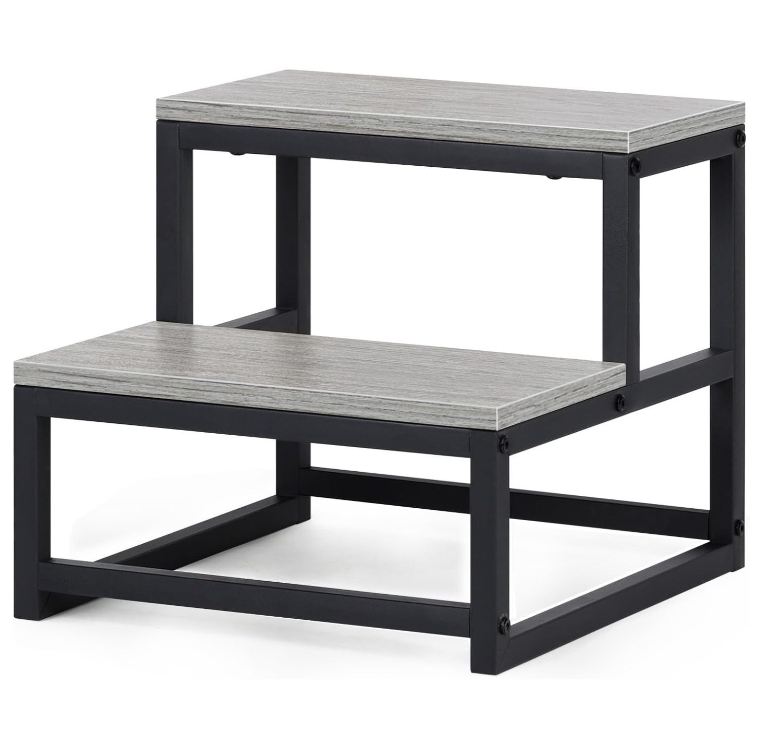 Wooden Step Stools for Adults Kids, Grey Kitchen Step Stools Heavy Duty