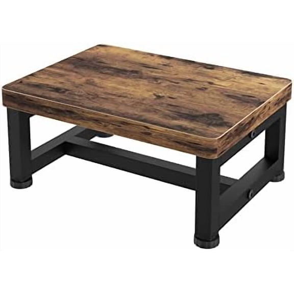 Wooden Step Stools for Adults Kids with Non-Slip Rubber Feet, Heavy Duty Stepping Stools with 500-LBS Capacity for Bedroom Kitchen Bathroom, Bed Steps for High Beds, Easy to Assemble, Rustic Brown