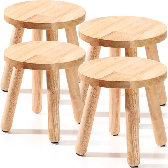 Wooden Step Stools Stool Matched Sensory Table Multi Purpose Solid Chair Round Small Chairs Four Legged Sitting Stool for Classroom Bedroom Playroom