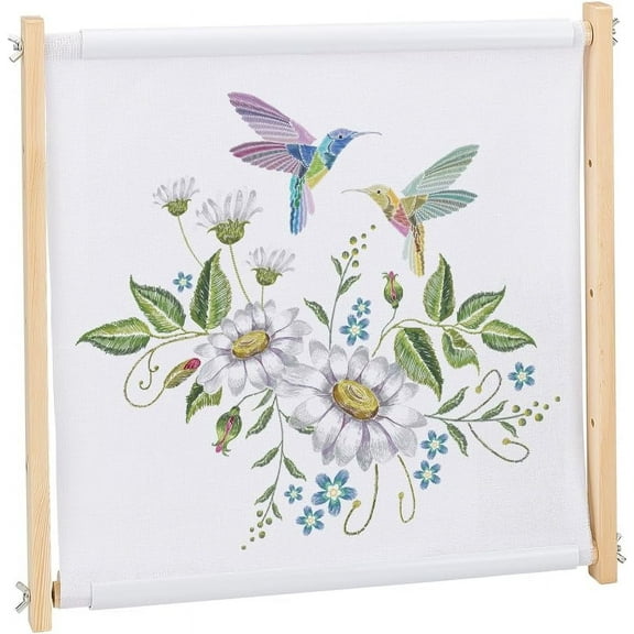 Wooden Stitch Frame 40cm/15.7inch Square Shape Embroidery Hoops Needlepoint Embroidery Tapestry Scroll Frame Stitching Needlepoint Holder Tool