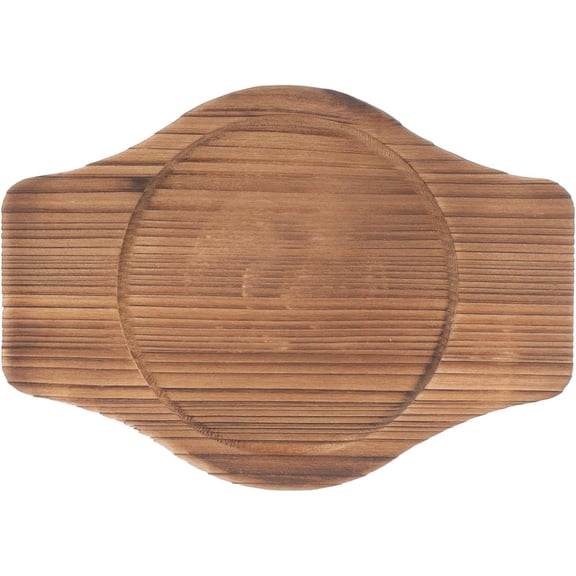 Wooden Stone Pot Base Plate with Side Handles for Small Soup Pots and Casseroles