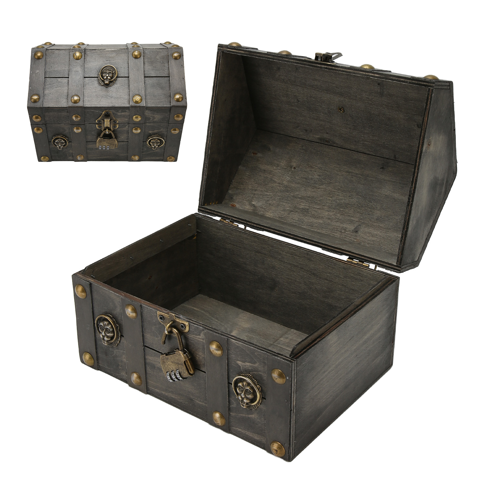 Wooden Storage Box, Multipurpose Elegant Vintage Wood Treasure Chest
