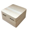 thumbnail image 1 of Wooden Storage Box Plain Wood With Lid Multifunction Hinged Boxes Gift Packing Jewelry Case Box Square Hinged Gift Boxes, 1 of 5