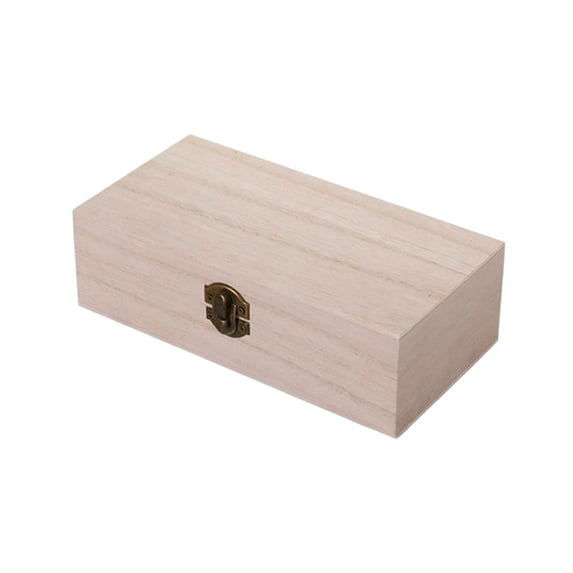Wooden Storage Box Souvenir Box Decorative Small Empty with Front Clasp Wooden Box Keepsake Box for Jewelry Home Decorations Style A