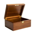 thumbnail image 1 of Wooden Storage Box with Lock and Key, Solid Wood Jewelry Box and Organizer for Valuables, Keepsake Chest for Home, Office, and Gift Giving,Brown, 1 of 4