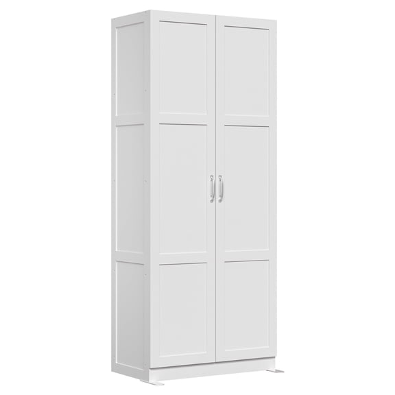 edx 71" Wooden Storage Cabinet for Living Room,Hallway, Entryway, Closet, Home Office, White