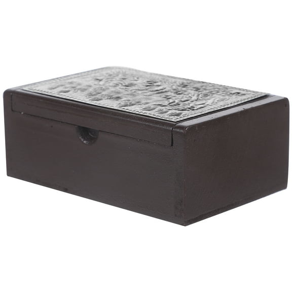 Wooden Storage Case Small Boxes with Lids Pretty Index Card Organizer