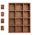 thumbnail image 1 of Wooden Storage Divider Box, 2 x 2.8 in Showcase Display Box, Wood Divided Organizer Brown finished Section Box, 1 of 4